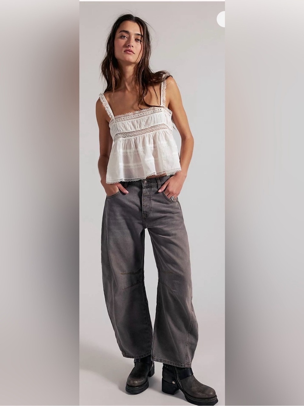 We the Free Good Luck Mid Rise Barrel Jeans